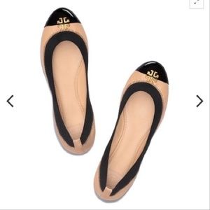 Tory Burch Jolie Beige/Black Ballet Flats